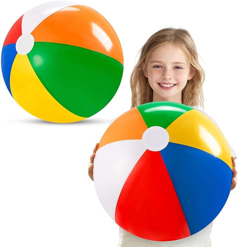 JOYIN 2-Pack 20" Beach Balls - Pool Toys Large Inflatable Beach Ball Swimming Pool Water Games, Classic Rainbow Color Beachball Luau Birthday Decorations Party Supplies Party Favors Gifts - Image 9
