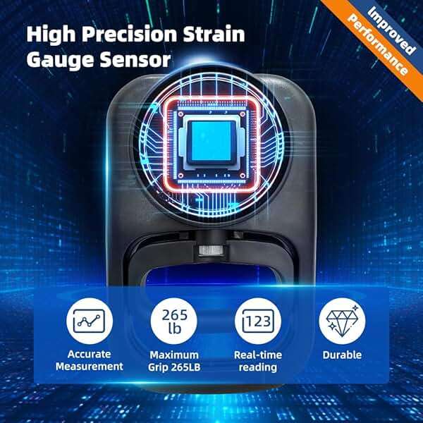 Grip Strength Tester Hand Gripper - Grip Strength Trainer Hand Dynamometer Handheld Meter LED Display Comfortable 265 Lbs / 120 Kgs Finger Strengthener for Sports Home School Gym Use - Image 4