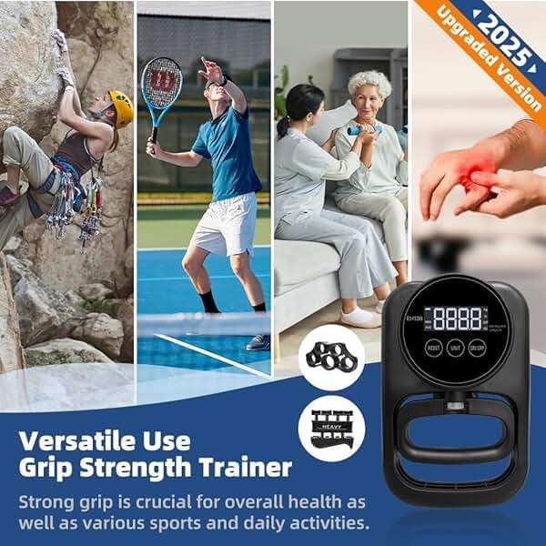 Grip Strength Tester Hand Gripper - Grip Strength Trainer Hand Dynamometer Handheld Meter LED Display Comfortable 265 Lbs / 120 Kgs Finger Strengthener for Sports Home School Gym Use - Image 6