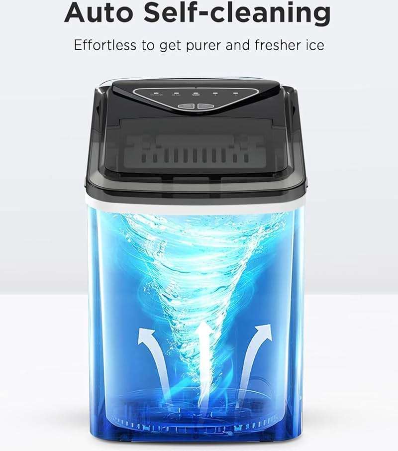 Totnz Countertop Ice Maker Machine, 26lbs in 24Hrs, 9 Ice Cubes Ready in 6 Mins, Auto-Cleaning Portable Ice Maker with Basket and Scoop, for Home/Kitchen/Camping/RV - Image 7