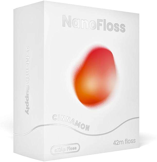 Something Nice NanoFloss Threader for Teeth, Vegan Dental Floss Thread, nHAP1000D Polyester Fiber Waxed with Nano Hydroxyapatite for Enamel Care Kid Friendly, Cinnamon Flavored, 42M - Image 1