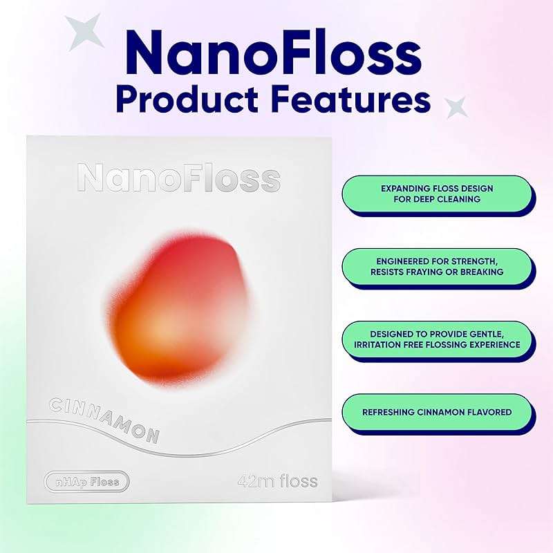 Something Nice NanoFloss Threader for Teeth, Vegan Dental Floss Thread, nHAP1000D Polyester Fiber Waxed with Nano Hydroxyapatite for Enamel Care Kid Friendly, Cinnamon Flavored, 42M - Image 4