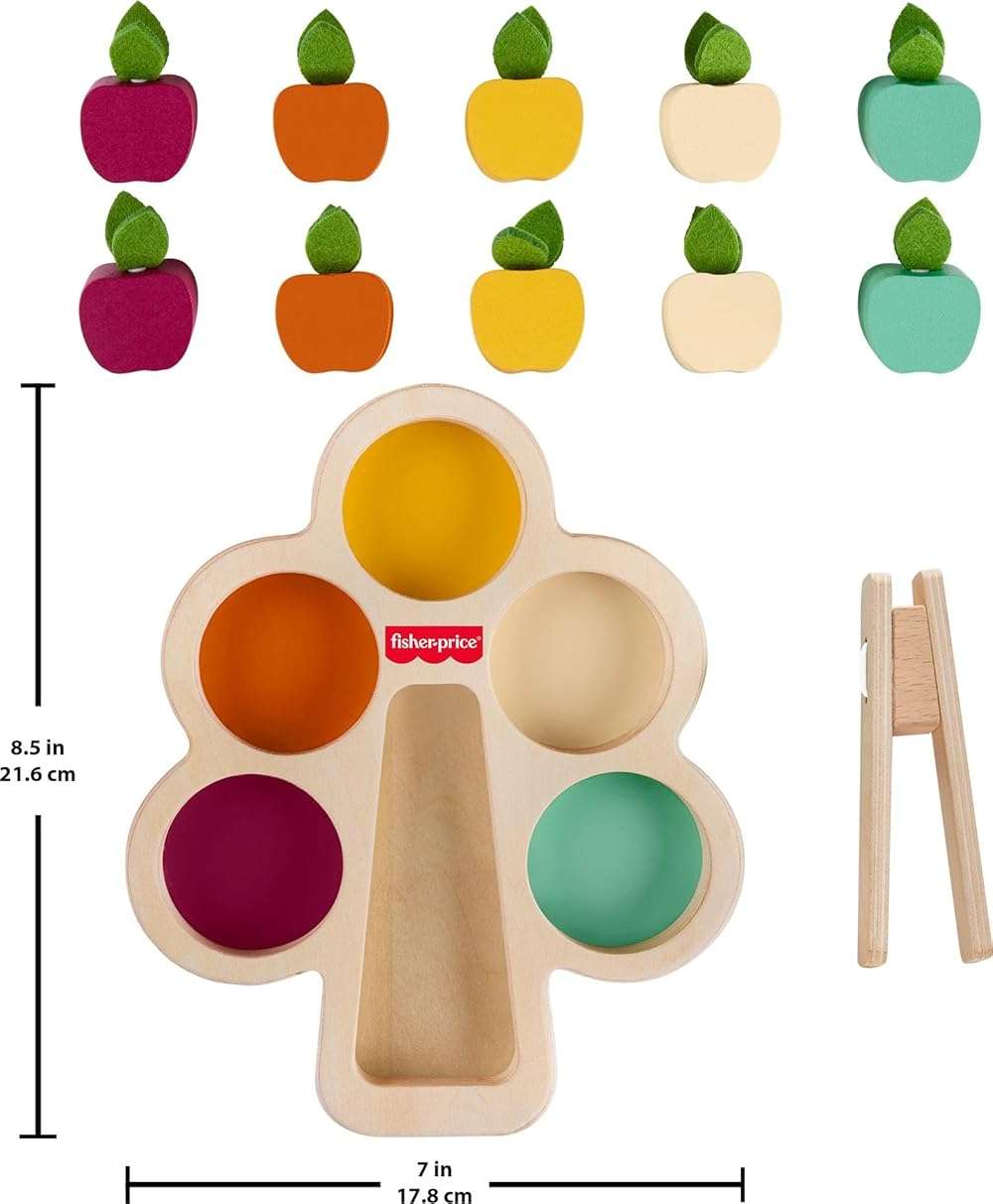 Fisher-Price Wood Montessori Toy Sorting Tree, American Montessori Society Seal of Excellence, Wooden Learning Activity Puzzle & Expert Play Tips for Preschool Kids Ages 3+ Years - Image 2