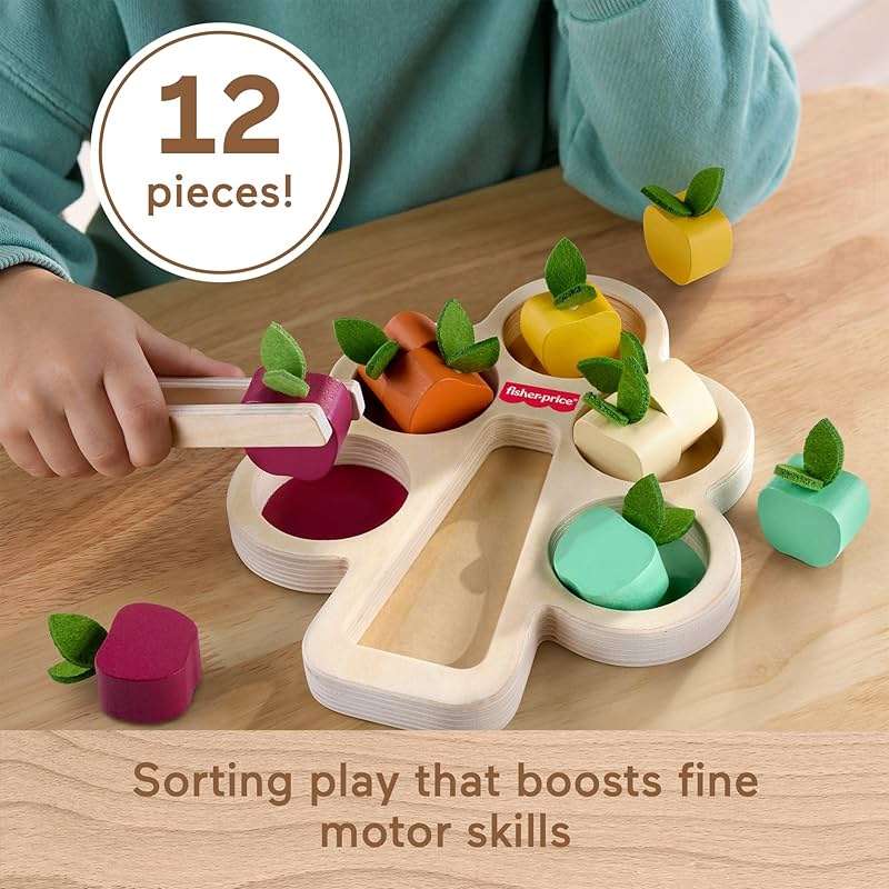 Fisher-Price Wood Montessori Toy Sorting Tree, American Montessori Society Seal of Excellence, Wooden Learning Activity Puzzle & Expert Play Tips for Preschool Kids Ages 3+ Years - Image 4