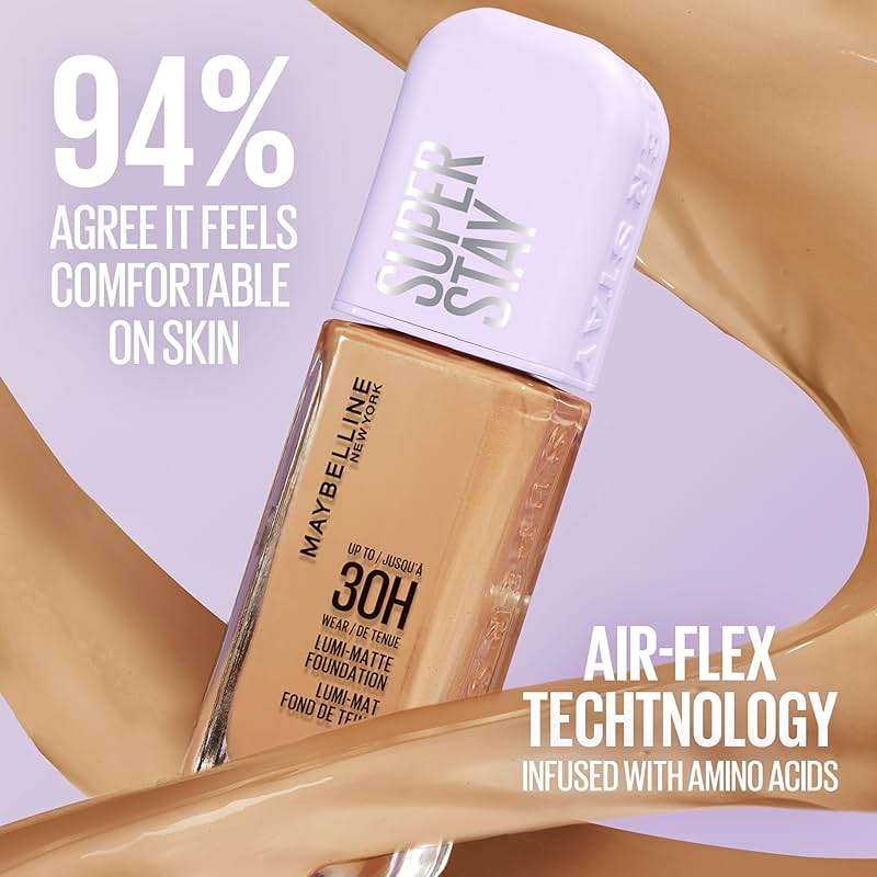 Maybelline Super Stay Lumi-Matte Foundation, Lightweight and Buildable Full Coverage Foundation Makeup For Up To 30HR Wear, 330, 1 Count - Image 6