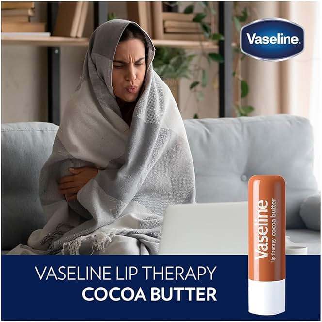 Vaseline Lip Therapy Cocoa Butter Lip Balm, 6 Pack, 0.16 Oz Ea - Image 5