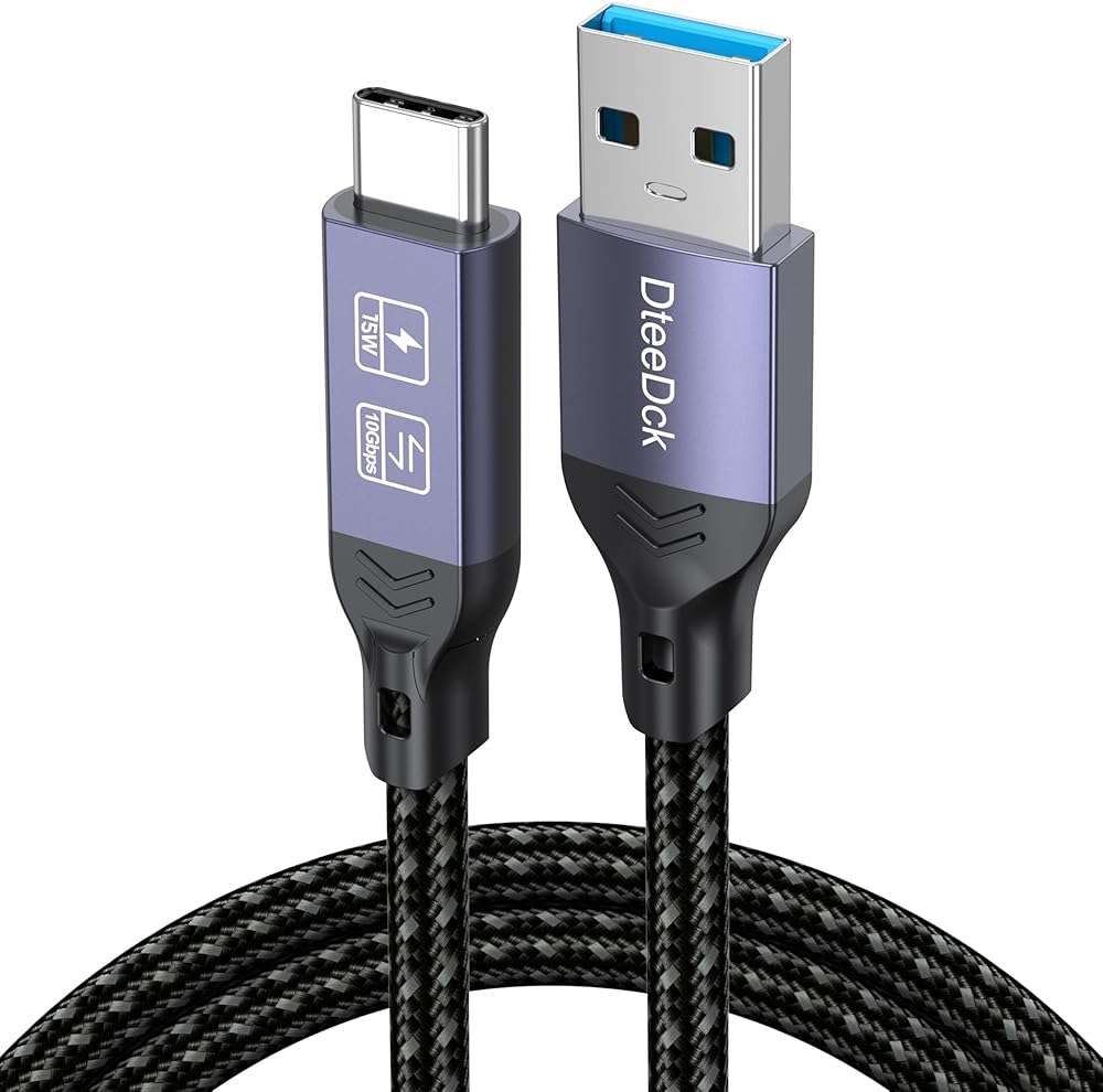 DteeDck Android Auto USB Cable 3FT, Car CarPlay Cord, USB Type C 3.2 Gen2 10Gbps Data Transfer, A-C 15W Fast Charging Replacement for iPhone 17/16/15 Google Pixel 9/8/7 Galaxy Series and More - Image 1
