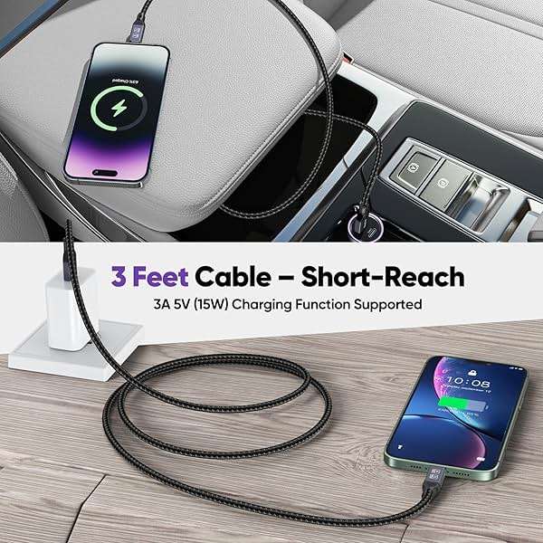 DteeDck Android Auto USB Cable 3FT, Car CarPlay Cord, USB Type C 3.2 Gen2 10Gbps Data Transfer, A-C 15W Fast Charging Replacement for iPhone 17/16/15 Google Pixel 9/8/7 Galaxy Series and More - Image 5