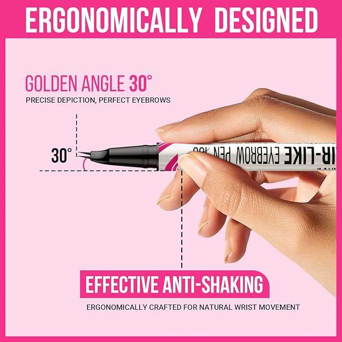 iMethod Curved Eyebrow Pen - 2-in-1 Dual-Ended Microblading Eyebrow Pencil with Curved Tip and Precise Brush-Tip, Brow Pen for Natural Hair-Like Brows, Lasts All-Day, Brown - Image 2