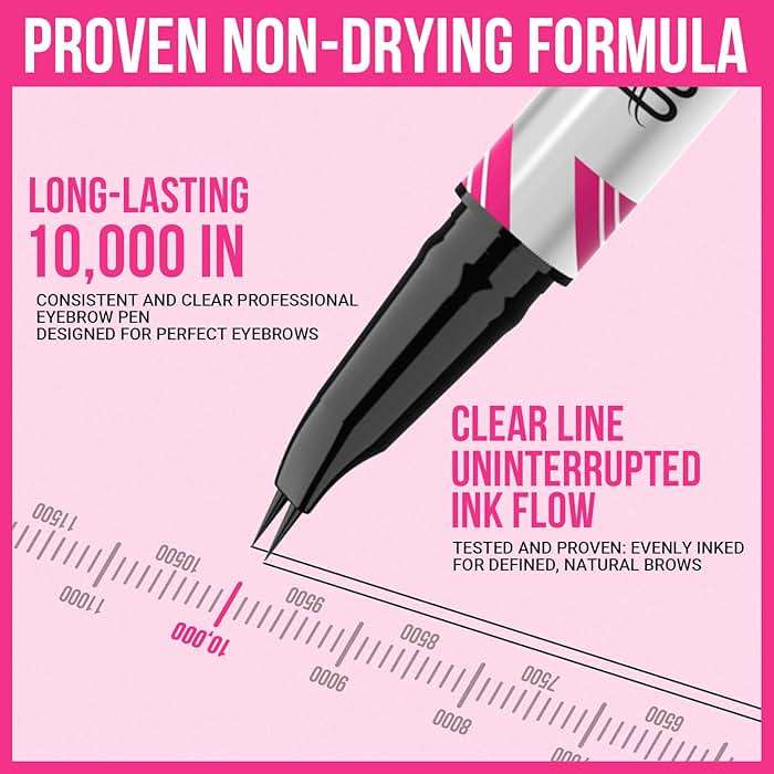 iMethod Curved Eyebrow Pen - 2-in-1 Dual-Ended Microblading Eyebrow Pencil with Curved Tip and Precise Brush-Tip, Brow Pen for Natural Hair-Like Brows, Lasts All-Day, Brown - Image 4