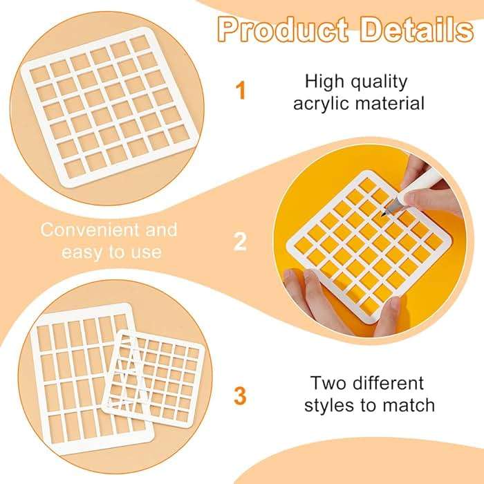 BENECREAT 2pcs Rectangle Swatching Template Stencil, Acrylic Drawing Stencils Paint Stencils for Fabric Walls Crafts Arts Paper Home Decoration, 8.26x5.7 Inch - Image 4