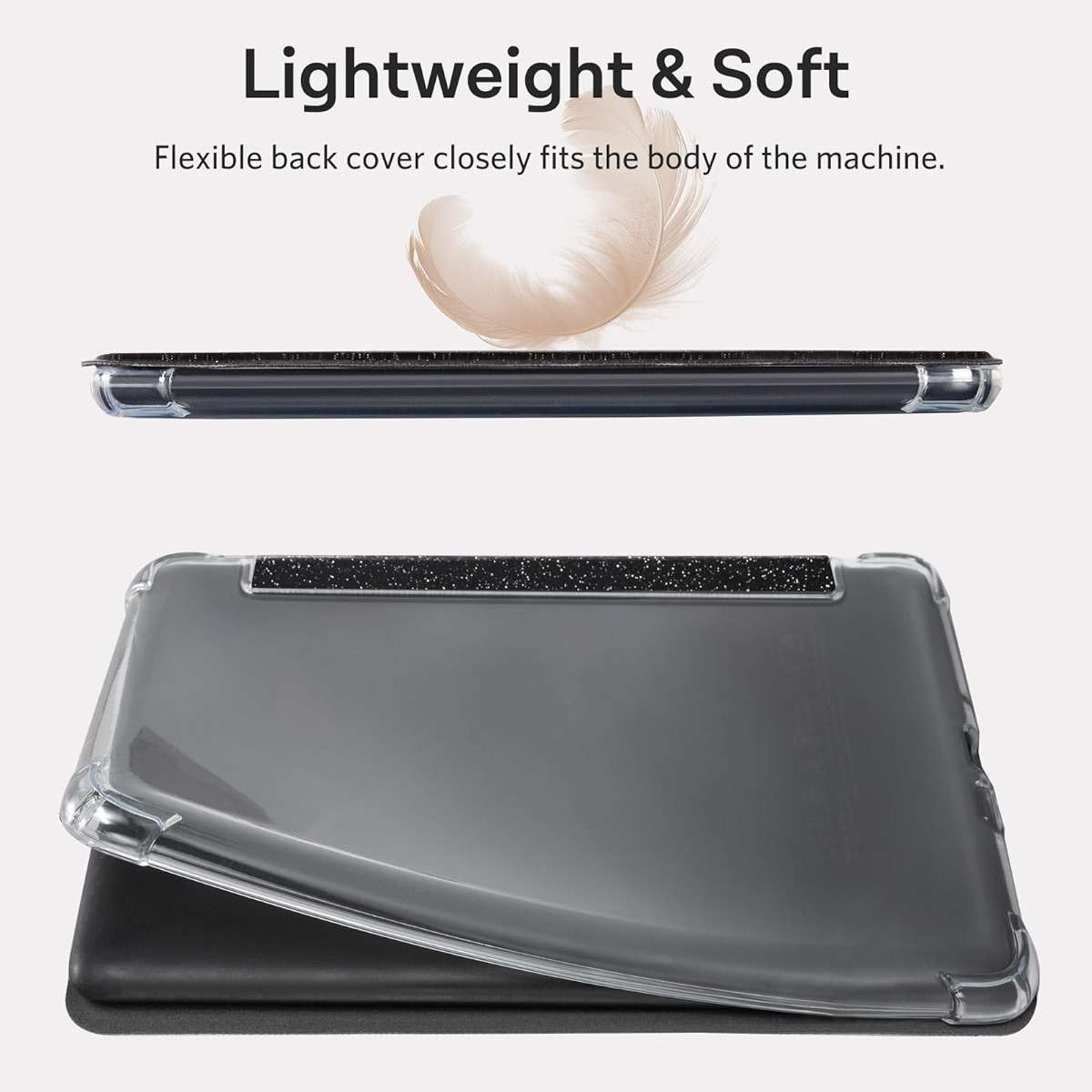 CoBak Case for Kindle Paperwhite 12th Gen 2024 (7") & Kindle Colorsoft Signature Edition (7") - New PU Leather Cover and Clear Soft Silicone Back Cover with Auto Sleep Wake Feature - Image 3