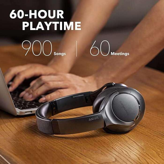 Soundcore Anker Life Q20 Hybrid Active Noise Cancelling Headphones, Wireless Over Ear Bluetooth Headphones, 60H Playtime, Hi-Res Audio, Deep Bass, Foam Ear Cups, Travel, Office, USB-C Charging - Image 2