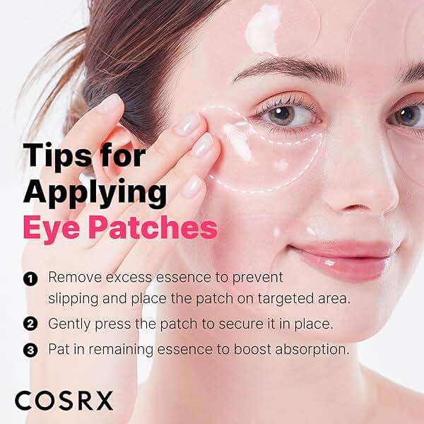 COSRX Pink Peptides Collagen Hydrogel Eye Patch for Puffy Eyes, Cooling & Firming Under Eye Patches with 4-Peptide & Caffeine (60), Depuffing Gel Eye Mask, Korean Skin Care - Image 4