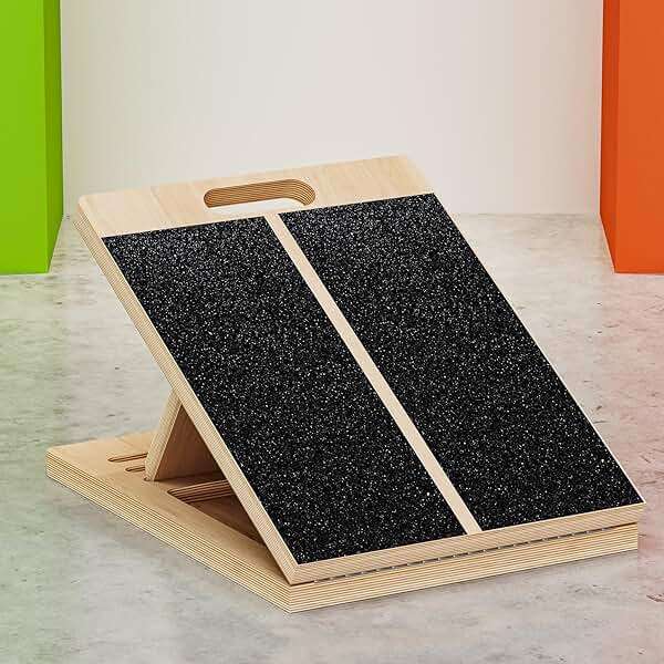 TEMI Slant Board for Calf-Stretching - Wooden Incline Wedge Stretcher for Squats, Foot & Ankle Mobility, Portable Fitness Equipment, Balance Block for Heel Stretch - Image 1