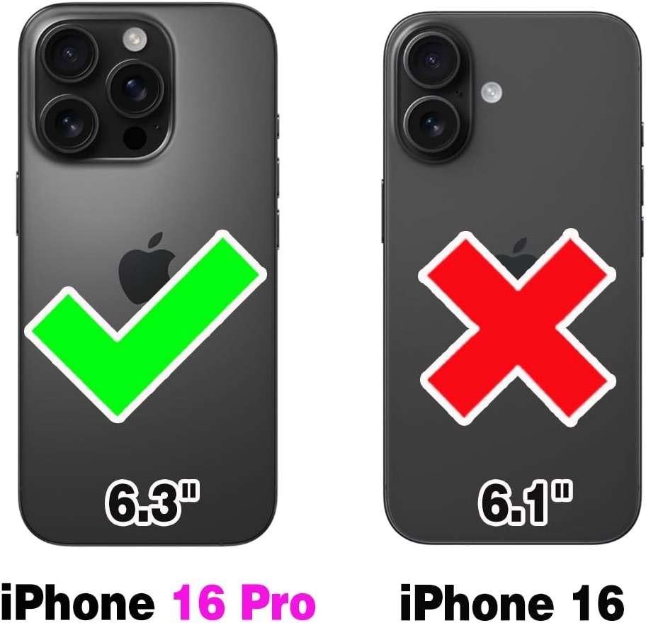 Asuwish Phone Case for iPhone 16 Pro 6.3 inch Zipper Wallet Detachable Cell Cover with Tempered Glass Screen Protector Crossbody Lanyard Strap Flip Card Holder i Phone16 i16 16Pro Women Girls Black - Image 2