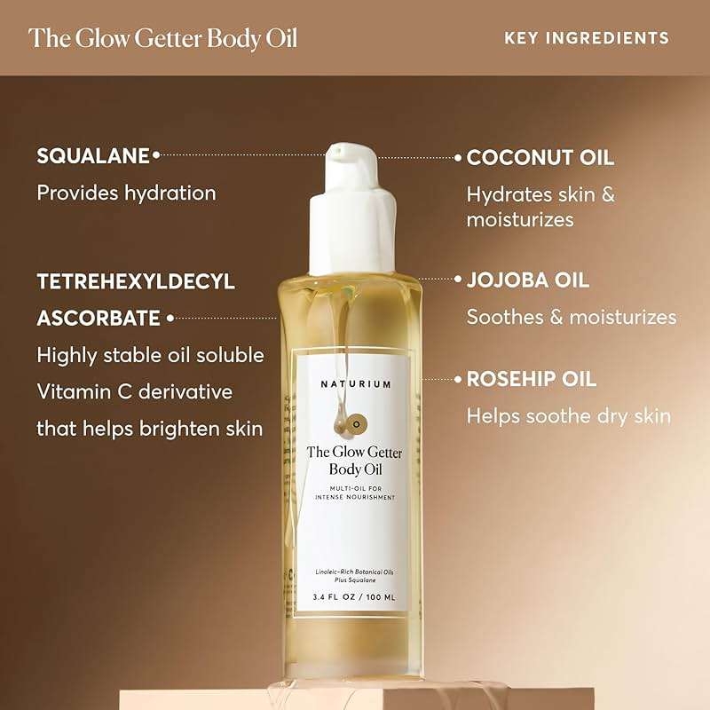 Naturium The Glow Getter Body Oil, Multi-Oil for Intense Nourishment, Hydrating & Moisturizing Formula, Vegan & Cruelty-Free, 3.4 oz - Image 5