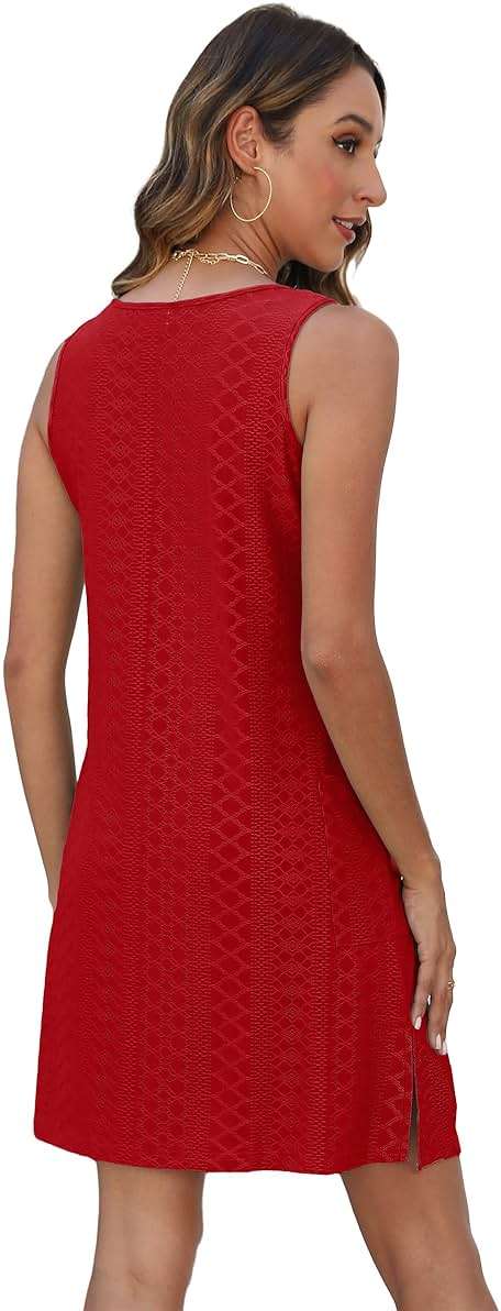 BKRIVE Coverup Summer Dresses for Women 2026 Eyelet Casual Loose Sleeveless Sundresses Tank Dresses with Pockets - Image 5