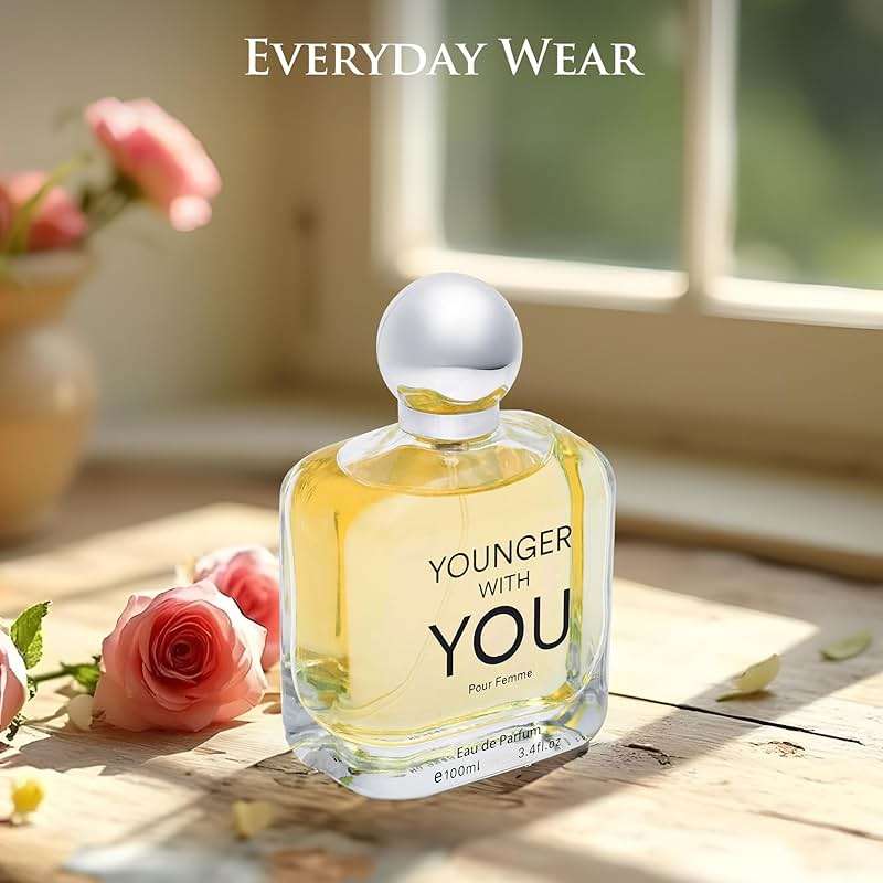 Younger With You for Women Eau De Parfum – Floral & Fruity Scent – Rose & Vanilla Base – Raspberry & Neroli Top – Natural, Mild, Paraben-Free, Vegan & Cruelty-Free – Elegant 100ml Bottle - Image 3
