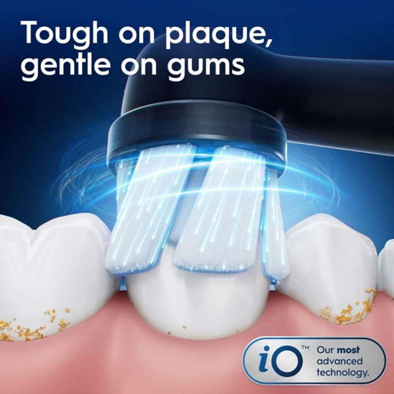 Oral-B iO Series 2 Limited Simple Clean Rechargeable Electric Toothbrush for Adults, Night Black, 3 Modes, Automatic Pressure Sensor for Gum Care, Travel Case - Image 4
