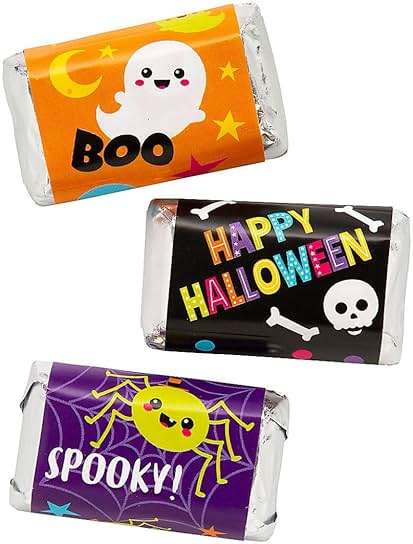 Fun Express Halloween Mini Candy Bar Sticker Labels, 1 1/4" x 2 1/2" | 30 Piece - Image 1