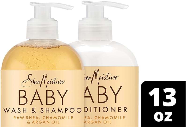 SheaMoisture Baby Essentials, Body Wash & Shampoo + Curls & Coils Conditioner, Detangler with Raw Shea, Chamomile & Argan Oil, Pediatrician-Tested, Hypoallergenic, Tear-Free, 13 Oz Ea - Image 7