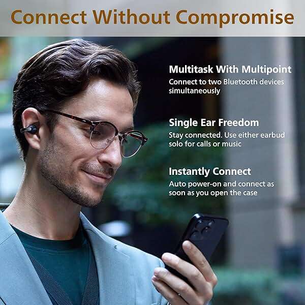JVC Nearphones Open Ear True Wireless Headphones - Open Ear Earbuds - Bluetooth 5.3-24H Playback - IPX4 Water Resistant - Built-in Mic - Awareness & Comfort - Ear Clip Earbuds - HANP1T - Image 9