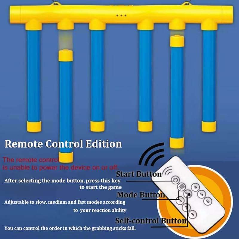 Tendry Reflex Drop Sticks Challenge Game, Hand Eye Coordination Training Toy, Upgrade Remote Control 3 Adjustable Speed - Image 5