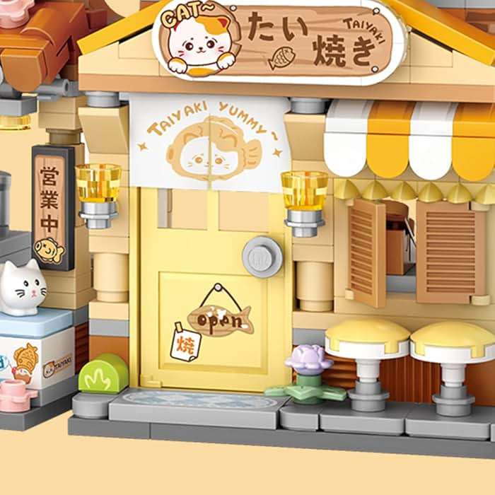 Lucky Cat Building Set,Openable Taiyaki Shop 923PCS Mini Brick Building Toy for Boys Girls Age 8+ - Image 3