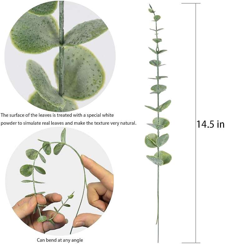 LYRWI 20pcs Eucalyptus Stems Artificial Eucalyptus Leaves Stems Artificial Fake Flowers for Home Office Flowers Bouquet Centerpiece Wedding Decoration Christmas Decor 2026 - Image 7