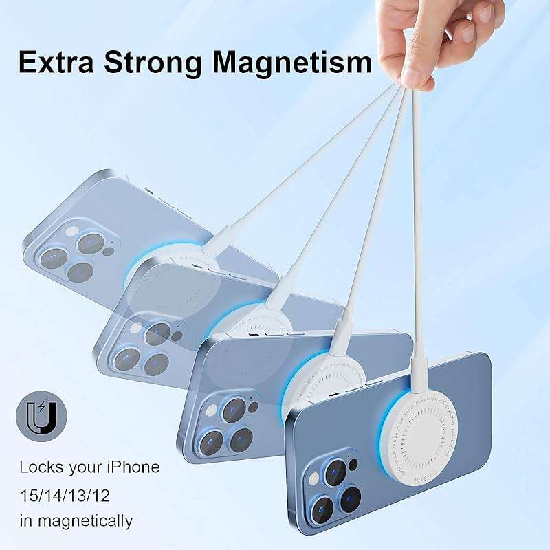 MagSafe Charger 2 Pack 15W Magnetic Wireless Charger Fast Charging Pad Compatible with iPhone 17/16/15/14/13/12 Series & AirPods 4/3/2/Pro Magnetic MagSafe Charging Pad with Dual Ports - Image 5