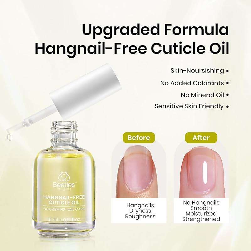 Beetles Gel Top Coat Base Coat Cuticle Oil Set, 3Pcs 15ml No Wipe Top Coat Gel Nail Polish Glossy Shine Long Lasting Cuticle Protectors Kit Oil Care for Dry Damaged Cuticles Gift for Women - Image 2