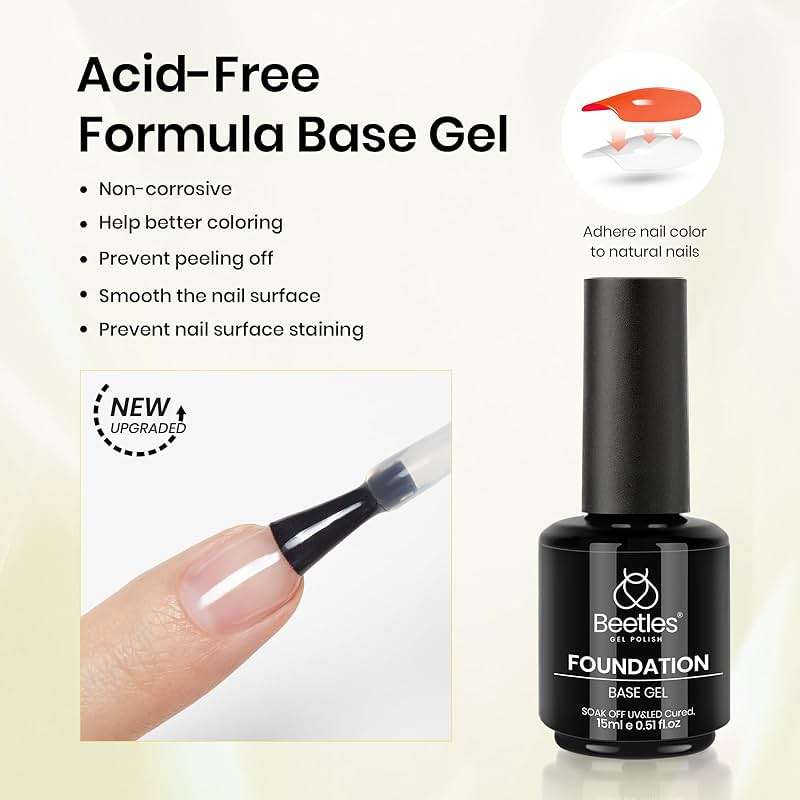 Beetles Gel Top Coat Base Coat Cuticle Oil Set, 3Pcs 15ml No Wipe Top Coat Gel Nail Polish Glossy Shine Long Lasting Cuticle Protectors Kit Oil Care for Dry Damaged Cuticles Gift for Women - Image 5