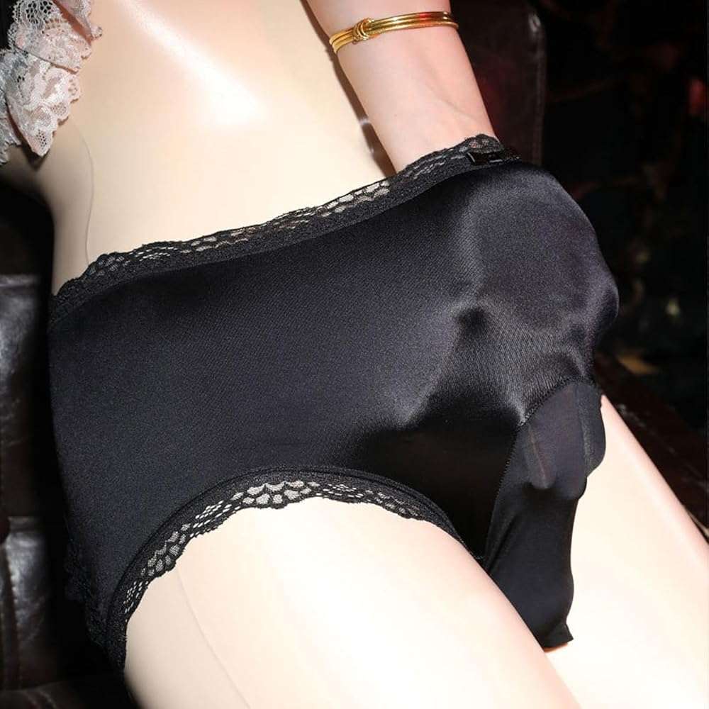 Cadiwe Femboy Sissy Black Mens Pouch Panties Men's Hipster Panty Lace Bikini Briefs Lingerie Underwear For Men-Manties - Image 2
