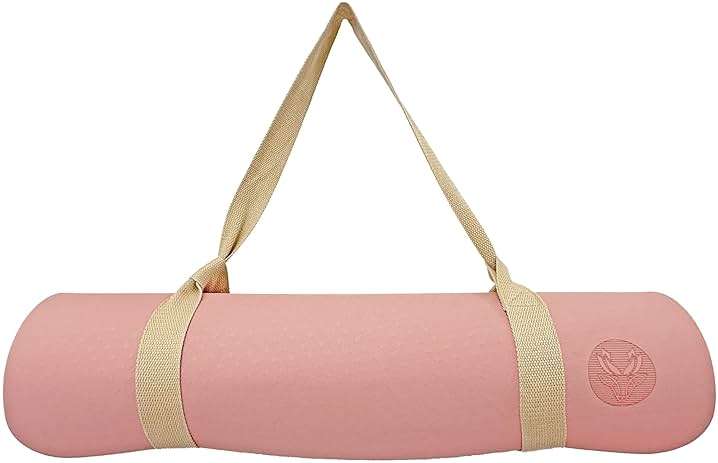 Lotus et Moi Non Slip Yoga Mat 6mm Thick, TPE Yoga Mat with a Carrying Strap, Home Workout, Light Weight Travel Pilates Mat Women, Fitness Gym Mat, Namaste - Image 4