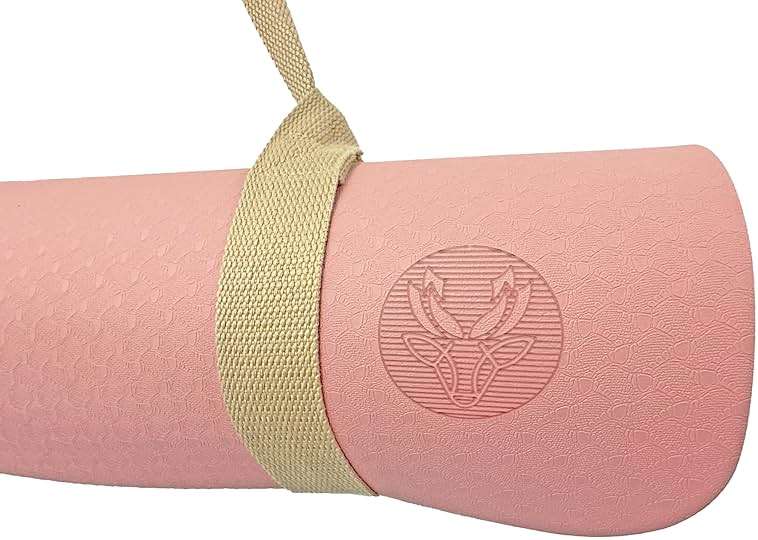 Lotus et Moi Non Slip Yoga Mat 6mm Thick, TPE Yoga Mat with a Carrying Strap, Home Workout, Light Weight Travel Pilates Mat Women, Fitness Gym Mat, Namaste - Image 5