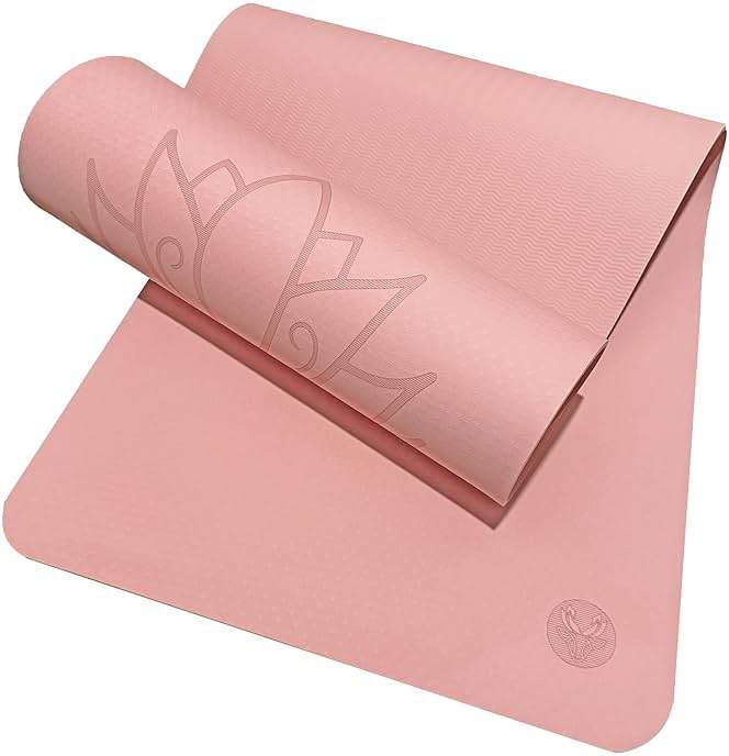 Lotus et Moi Non Slip Yoga Mat 6mm Thick, TPE Yoga Mat with a Carrying Strap, Home Workout, Light Weight Travel Pilates Mat Women, Fitness Gym Mat, Namaste - Image 6