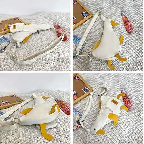 Cute Duck Purse Canvas Messenger Bag Cartoon Chest Wallet Novelty Bag Unisex Funny Shoulder Bag for Girls Women Daily Use ﻿ | Cute Duck - Image 5