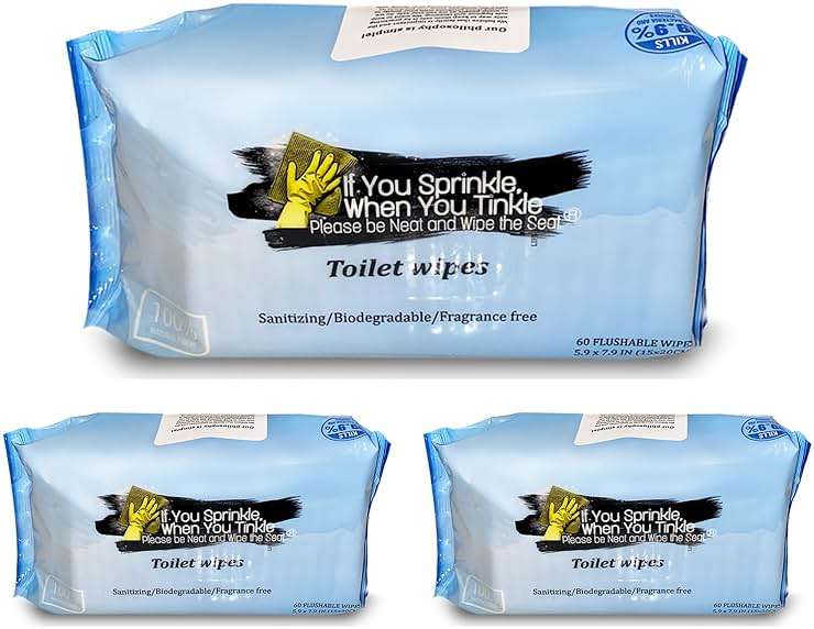 3 Pack Refill Pack Toilet Seat Wipes - Image 1