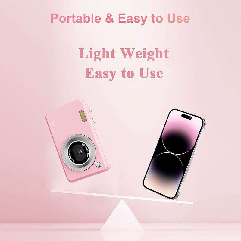 Digital Camera with 32GB Card,48MP Compact Portable Small Point Shoot Camera,FHD 1080P Point and Shoot Digital Cameras with 16X Zoom,for Boys Girls Teens Gifts - Image 6