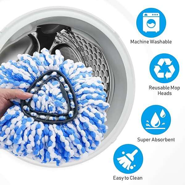 10 Pack Mop Replace Heads Compatible with O-Cedar Easywring Rinseclean 2-Tank System, Spin Mop Head Replacement, Microfiber Mop Refills for Deep Cleaning, Washable and Reusable - Image 4