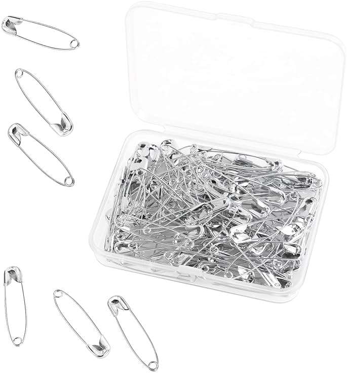 100 Pack Silver Safety Pins Assorted, Galvanized Steel Bulk Safety Pins for Sewing, Clothes, Arts & Craft (1.5 Inch / 38 mm) - Image 1