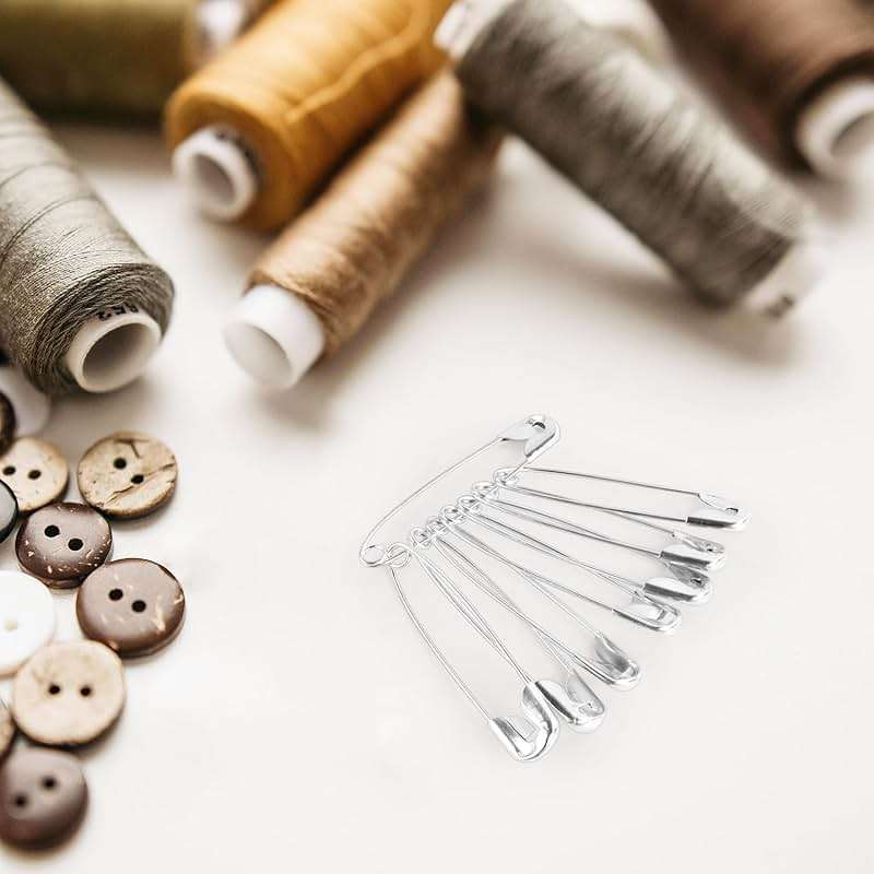 100 Pack Silver Safety Pins Assorted, Galvanized Steel Bulk Safety Pins for Sewing, Clothes, Arts & Craft (1.5 Inch / 38 mm) - Image 2