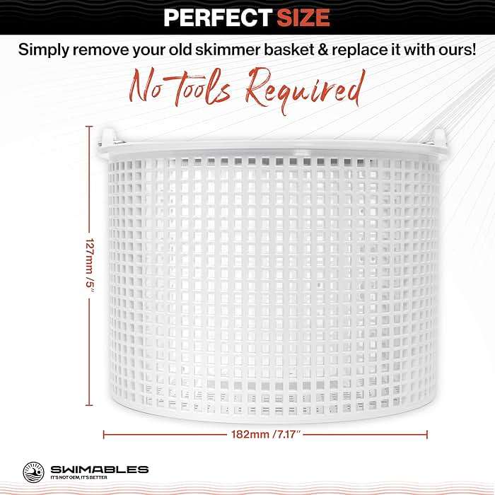 Swimables Pool Skimmer Basket for Inground Pool Compatible with Hayward Skimmer Basket and Pool Filter Basket SP1082CA | Built-in Brass Weight | 316 Stainless Steel Handle & Convenient Rubber Grip - Image 2