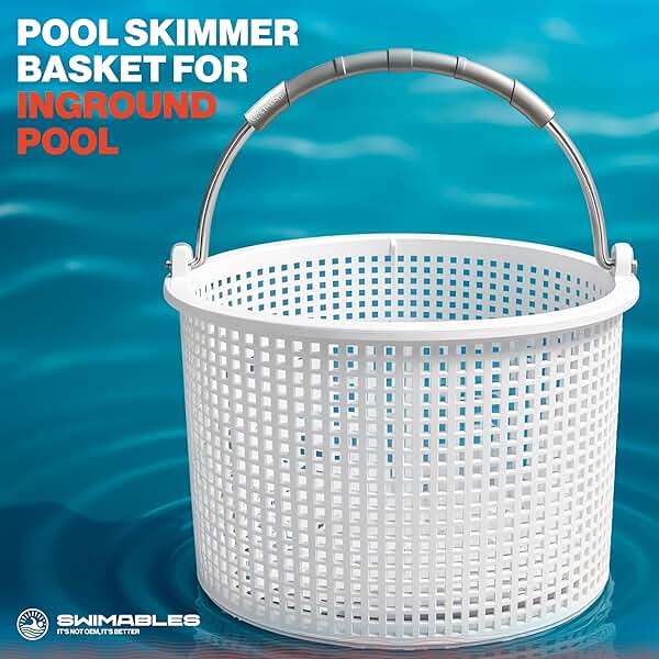 Swimables Pool Skimmer Basket for Inground Pool Compatible with Hayward Skimmer Basket and Pool Filter Basket SP1082CA | Built-in Brass Weight | 316 Stainless Steel Handle & Convenient Rubber Grip - Image 3
