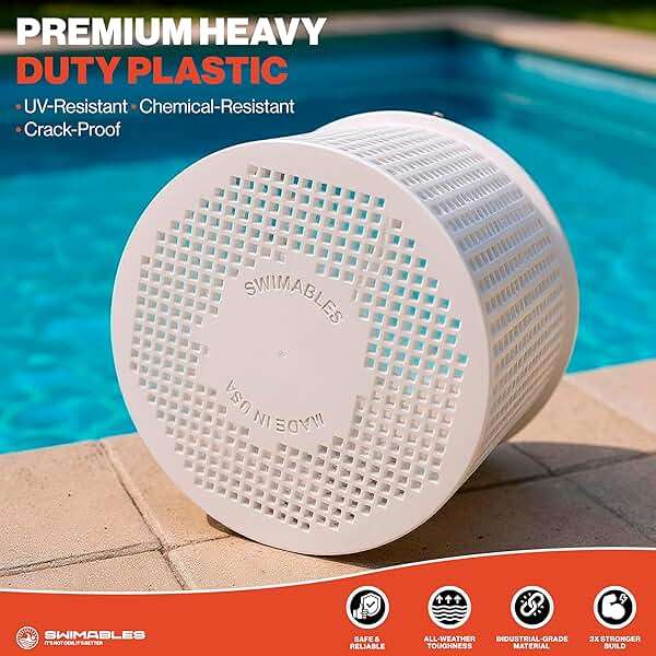 Swimables Pool Skimmer Basket for Inground Pool Compatible with Hayward Skimmer Basket and Pool Filter Basket SP1082CA | Built-in Brass Weight | 316 Stainless Steel Handle & Convenient Rubber Grip - Image 5