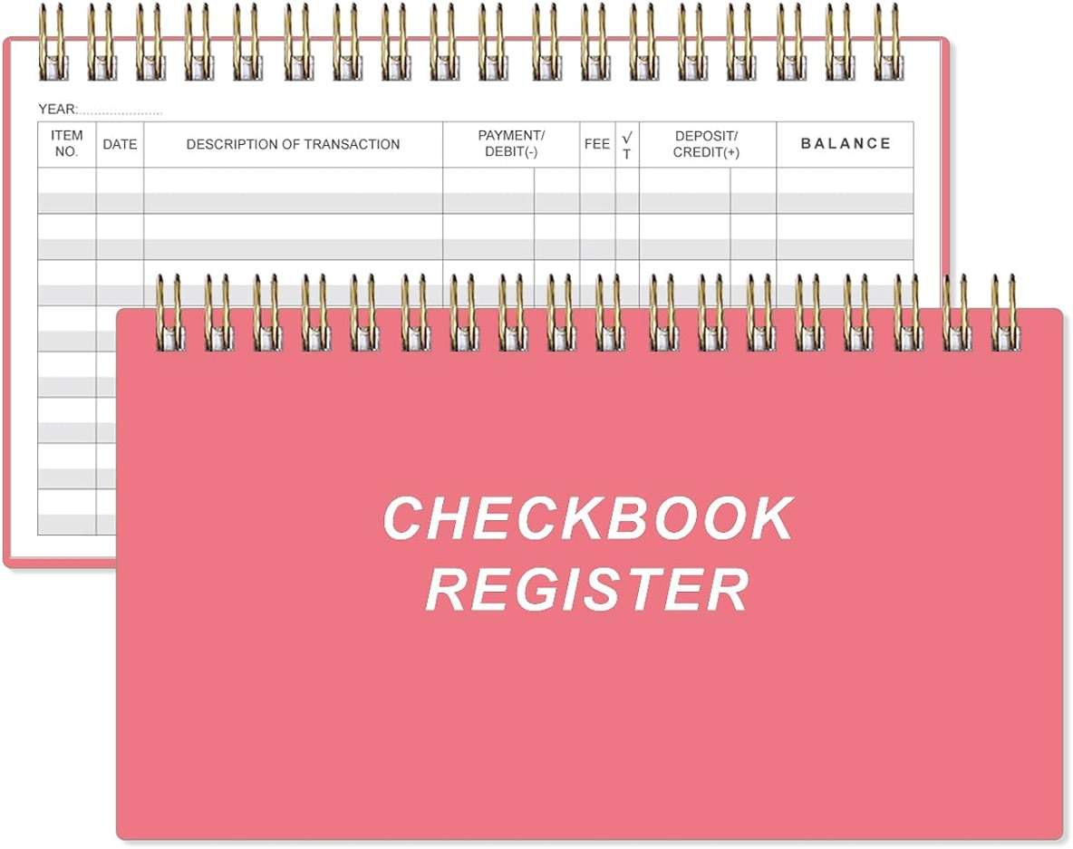 Check Registers for Personal Checkbook - A6 Blank Ledger Transaction Registers for Personal, Check Register Book for Checking and Saving Account, Deposit and Credit Card, 3,75" x 6.75", Pink - Image 1