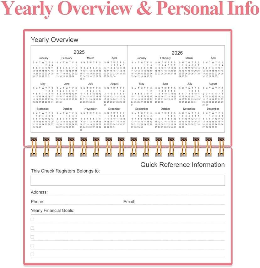 Check Registers for Personal Checkbook - A6 Blank Ledger Transaction Registers for Personal, Check Register Book for Checking and Saving Account, Deposit and Credit Card, 3,75" x 6.75", Pink - Image 5
