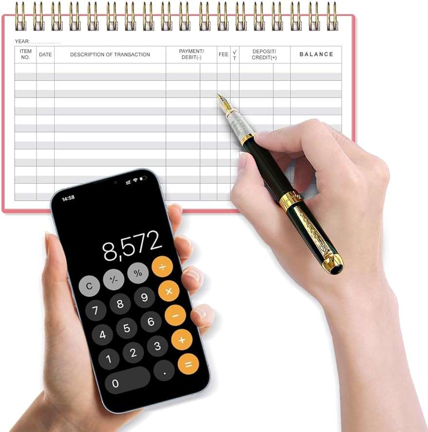 Check Registers for Personal Checkbook - A6 Blank Ledger Transaction Registers for Personal, Check Register Book for Checking and Saving Account, Deposit and Credit Card, 3,75" x 6.75", Pink - Image 7