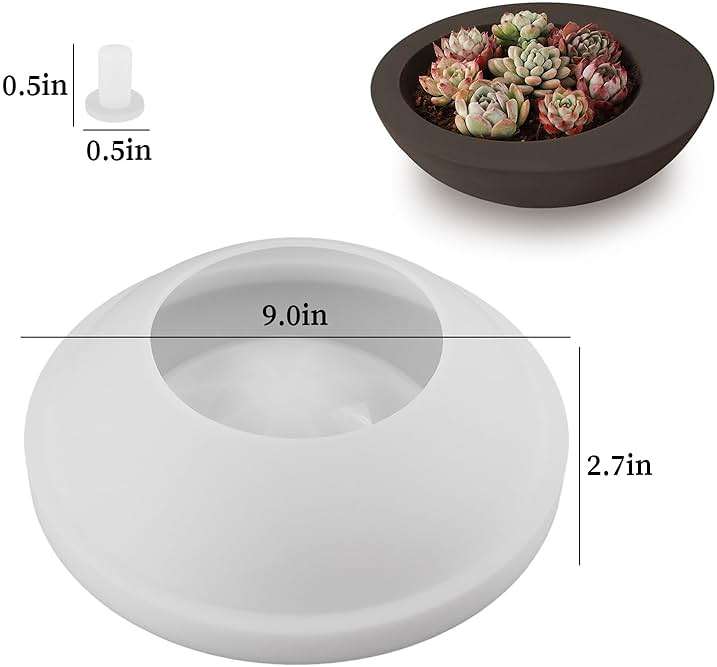 Wehous Large Round Container Mold, Silicone Irregular Bowl Storage Resin Concrete Molds, Candle Holder Succulent Planter Jewelry Trinket Tray Plate Mold DIY Epoxy Resin Casting Plaster Cement Decor - Image 3